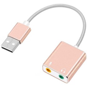 Resim Microsonic Usb Sound Card Kablo, Usb To 3.5mm Kulaklık Ve Mikrofon Çevirici Adaptör Rose Gold 