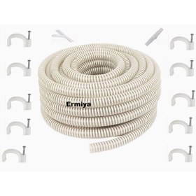 Resim ÇINAROĞLU TİCARET Universal Klima Su Tahliye Hortumu 45 Metre Drenaj Tahliye Hortum 45 Kroşe 2 Ek Parça 1 Y 