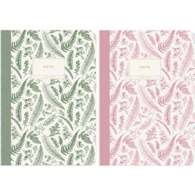 Resim Limited Edition B5 40 Yp. Terzi Dikiş Not Defteri - 2'li Green/pink Botanical Çok Renkli 