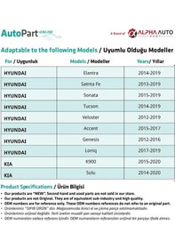 Resim Hyundai, Kia İçin Davlumbaz Klipsi- 50'li 