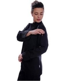 Resim Unisex Aşçı Ceket Harman Gabardin Siyah 