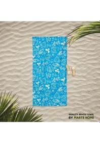 Resim Marte Home Datça - Mavi Mercan Desen Baskılı Plaj Havlusu MAvi 