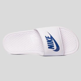 Resim Nike Futura Benassi Slide White-Blue Unisex Beyaz-Mavi Terlik Tek Bantlı 