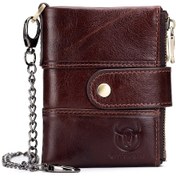 Resim Fosenze "deri Erkek Cüzdanı - Çok Fonksiyonlu, Antika Desenli, Zincirli Ve Güvenli" Çok Renkli 