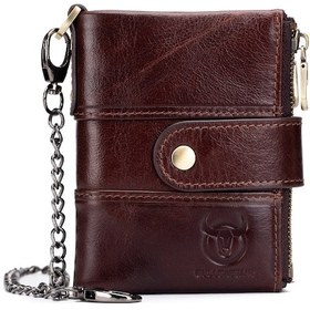 Resim Fosenze "deri Erkek Cüzdanı - Çok Fonksiyonlu, Antika Desenli, Zincirli Ve Güvenli" Çok Renkli 