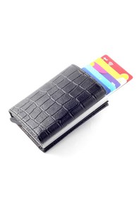 Resim Ancora Leather Hakiki Deri Croco Mekanizmalı Erkek Cüzdanı Siyah1 Siyah 