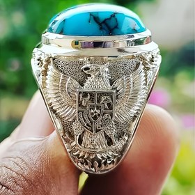 Resim Erkekler için Vintage Kartal Tasarımlı Yüzük ile Türkuaz Taş - Retro Arap Stili Alaşım Bant, Karmaşık Kazınmış Kartal ve Kalkan Motifi, Hediyeler, Partiler ve Kutlamalar İçin Mükemmel, Hediye Yüzüğü | Retro Tasarım | Kazınmış Takılar, Noel İçin En İyisi 
