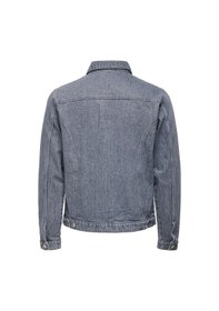 Resim Only & Sons Erkek Geniş Yaka Kot Ceket - 22032036 Gri 