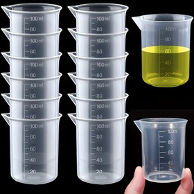 Resim 10 adet/20 adet, 3.38oz Ölçü Kabı, PP Kalınlaştırılmış Ölçü Kabı, Dereceli Plastik Beher, Sıvı Ölçü Kapları, Mutfak Sıvı Ölçü Kapları, Pişirme ve Yemek Yapımı için Çok Fonksiyonlu Ölçü Kabı, Temel Mutfak Araçları, Mutfak Malzemeleri 