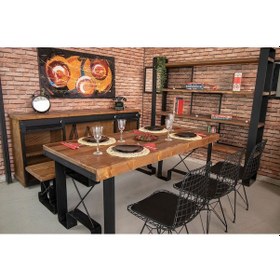 Resim Deryawood Dogal Ağaç Yemek Masası Takımı 