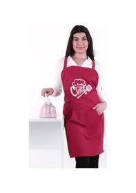 Resim Unisex Master Chef Kanguru Model Mutfak Önlüğü Bordo 