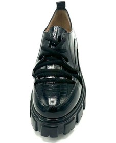 Resim Siyah Rugan Sofia Hakiki Deri Kadın Oxford Ayakkabı Siyah 