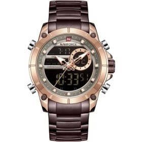 Resim Hanyang Kahve Relogio Masculino Navıforce Üst Marka Erkek Saatler Moda Lüks Kuvars Izle Erkek Askeri Chronograph Spor Kol Saati Saat (Yurt Dışından) 