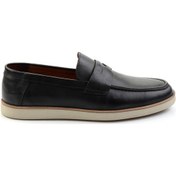 Resim Siyah Leather Erkek Loafer Ayakkabı E01054171341 Çok Renkli 