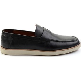 Resim Siyah Leather Erkek Loafer Ayakkabı E01054171341 Çok Renkli 