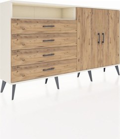 Resim Arges Konsol 3 Raflı 4 Çekmeceli 2 Kapaklı 176x30x99 Aytaşı-çam Atlas Çam/atlas Çam - Aytası 