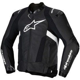 Resim Alpinestars Missile V3 Deri Korumalı Motosiklet Montu Siyah Beyaz 