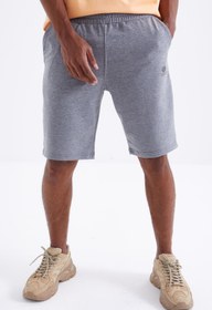 Resim TOMMY LIFE Gri Melanj Bağcıklı Standart Kalıp Basic Erkek Şort - 81212 