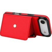 Resim Topnotch Klt Crossbody Akordeon Kartlık Uzun Kısa Kayışlı iPhone Uyumlu 12 Pro Max Kırmızı Kılıf 