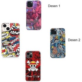 Resim Apple Uyumlu iPhone 15 Uyumlu Kılıf Aesir Seri Desenli Sert Kapak 