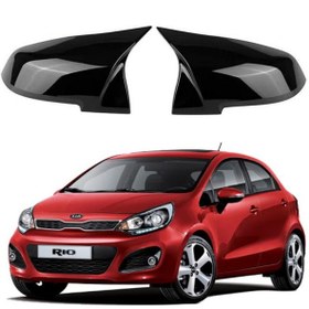 Resim Kia Rio 11-17 Araca Özel Batman Yarasa Ayna Kapağı Pianoblack 