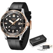 Resim Hanyang Altın Siyah 2022 Yeni Lıge Erkek Saatler Lüks Silikon Kayış Spor Su Geçirmez Kuvars Kol Saati Erkek Moda Dönen Çerçeve Tarih Izle (Yurt Dışından) 