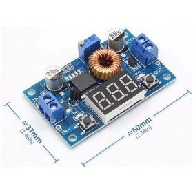 Resim Voltmetreli XL4015 ayarlanabilir Gerilim Dönüştürücü 5A yüksek güç Step Down 