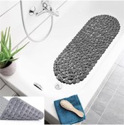 Resim Genel Markalar Homecare J.stone Design Gri 33 Vantuzlu Banyo Duş Kaydırmaz Paspas 716670 