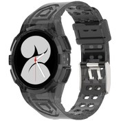 Resim Samsung Galaxy Uyumlu Watch4 Classic İçin 46mm Silikon Entegre Saat Bandı Şeffaf Siyah 