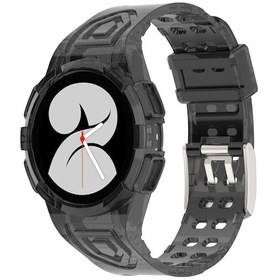 Resim Samsung Galaxy Uyumlu Watch4 Classic İçin 46mm Silikon Entegre Saat Bandı Şeffaf Siyah 