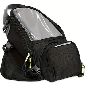 Resim Hightower Evrensel Motosiklet Yakıt Tankı Çantası, Manyetik Navigasyon Sırt Çantası Omuz Çantası Siyah Siyah 