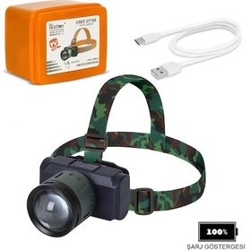 Resim 4200 Lümen Şarjlı Sensörlü Göstergeli Kafa Lambası Wt-719 Renkli 