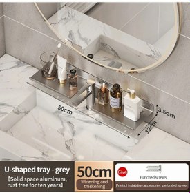 Resim Banyo Rafı Banyo Raf Tuvalet Depolama Raf Tuvalet Mutfak Uzay Beyaz 