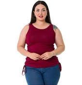 Resim Büyük Beden Kalın Askılı Yanları Tünelli Viskon Bordo Body-bordo Bordo 