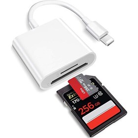 Resim Daytona NK1022 Apple iPhone iPad Lightning To Sd Camera Reader Sd Micro Sd Kart Okuyucu Kablo Adaptör-Beyaz 