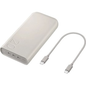 Resim 20000 Mah 45 Watt Powerbank, Hızlı Şarj, Pd 3.0, 3 Çıkışlı, Kablo Dahil, Bej, 2024 Model 