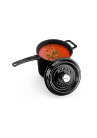 Resim Lava Döküm Yuvarlak Sos Tenceresi. Döküm Demir Yekpare Saplı Trendy Serisi Çap Ø18 Cm. - Mavi Mavi 