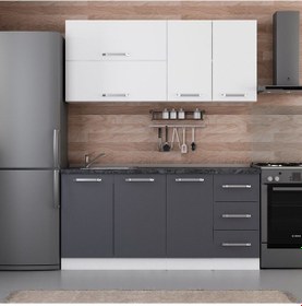 Resim Minar 170 Cm Mutfak Dolabı Beyaz Antrasit 170-a1 