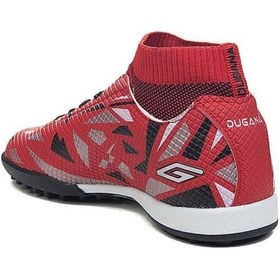 Resim Dugana 2303 Ft Çocuk Kırmızı-siyah Çoraplı Halı Saha Futbol Ayakkabı-kırmızı Kırmızı 