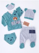 Resim Poldy Baby Kabartma Bear Desen 5'li Zıbın Set Yeşil 