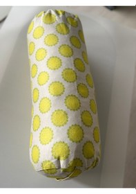 Resim Zafu Silindir Uzun Yoga Meditasyon Minderi Bolster Sarı 