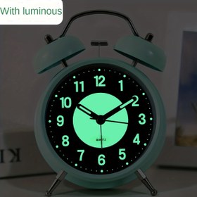 Resim Sessiz Luminous Metal Alarm Clock Ağır Uyuyanlar İçin - Titrek Yeşil LED Ekran, 12 Saat Zaman Tutma, Pil Güçlü, Yatak Odası ve Oturma Odası İçin İdeal, Şık Modern Tasarım, Pil Güçlü Alarm Saati, Yatak Odası Aksesuarı, Minimalist Tasarım, Dayanıklı Yapı 