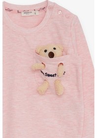 Resim Breeze Kız Çocuk Sweatshirt Ayıcık Aksesuarlı 1.5-5 Yaş, Somon Melanj-somon Melanj Somon Melanj 