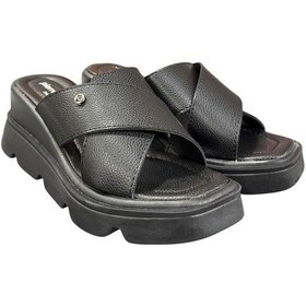 Resim Pierre Cardin Yüksek Dolgu Topuk Anatomik Taban Bayan Terlik Siyah 