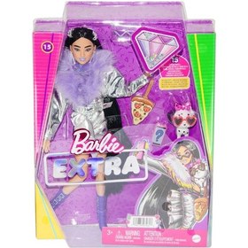 Resim Barbie Extra Mor Botlu Bebek HHN07 