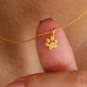 Resim Kadınlar için Paslanmaz Çelik Kedi & Köpek Pati Baskı Kolye - Altın Tonlu Evcil Hayvan Anısı Takısı, Minimalist Günlük Kolye Hediyesi, Şık Aksesuar, Kaliteli İşçilik 