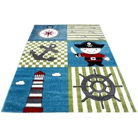Resim Sevimli Korsan Desen Kolay Bakım Çocuk Halısı Çok Renkli 