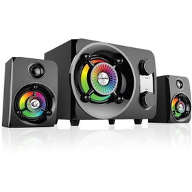Resim Rampage Rms-g8 2 1 25w Bluetooth Usb-sd-fm Rainbow Siyah Led Işıklı Gaming Speaker 