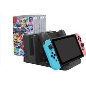 Resim Yues Nintendo Switch Stand & Joy-Con Şarj Standı – Oyun Kartı Bölmeli 