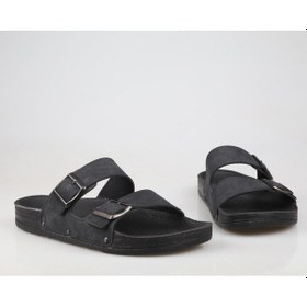 Resim Pierre Cardin Pc-7241 Ortopedik Siyah Nubuk Erkek Terlik 
